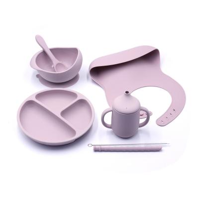 China BPA Free Custom Color Suction Silicone Bowl And Spoon Set Baby Feeding Tableware for sale