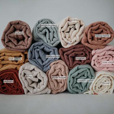 China Therapy Solid Color Super Soft Earthy Organic Muslin Wrap Blankets for sale