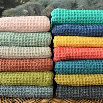 China Anti Static Ready To Ship Soft Organic Cotton Waffle Weave Microfiber Fabric for sale