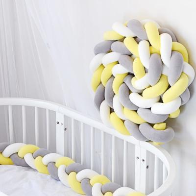 China Woven Crib Pillow Decorative Soft Knot Soft Protective Baby Braided Bumper for sale