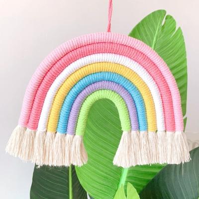 China The New Arrival Fabric Handcraft Home Decoration Weave Rainbow Wall Decor Hanging for sale