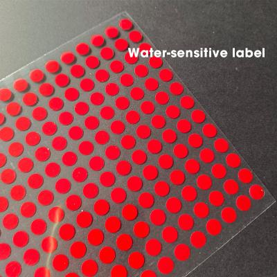 Cina Touch Water Turn Red Label Custom Electronic Warranty Packaging Creator Avvertenza industriale privata Stampa adesivo sensibile in vendita