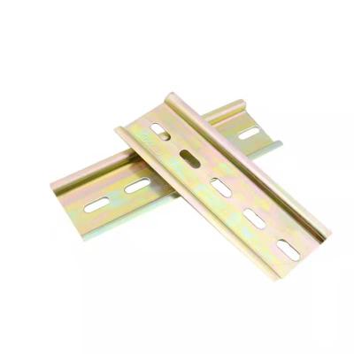 China Guide Rail Standard 35mm Width Slotted DIN Rail Mounting Aluminum Steel Rail For Sale for sale