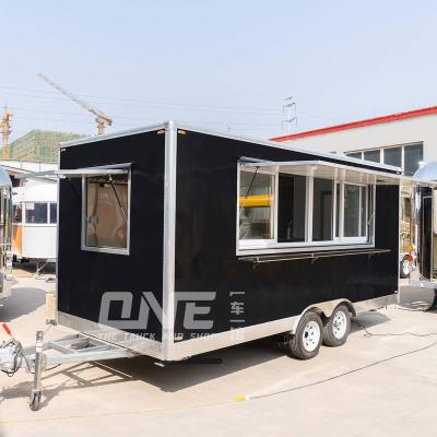 China Modern Towable Carting Trailer Food Carts Shop Mobile food Trailer Pizza Dog Customized  food truck with full kitchen for sale