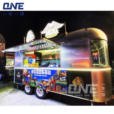 China Modern Towable Carting Trailer high quality mobile Kitchens airstream food coffee trailer mobile hot dog food truck for sale for sale