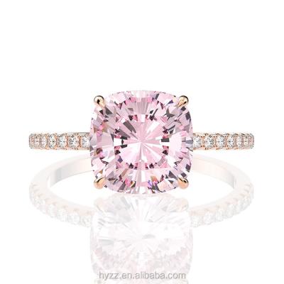 China Luxury Luxury 925 Sterling Silver Lab Diamond Rose Gold Ring for sale