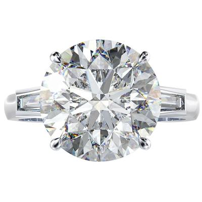 China Vintage 925 Sterling Silver Round Cut Created Moissanite Wedding Engagement Ring Fine Jewelry Wholesale for sale