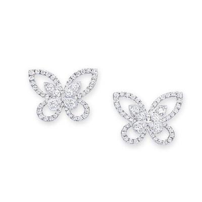 China CLASSIC Luxury Created Moissanite Butterfly Earrings For Wedding for sale