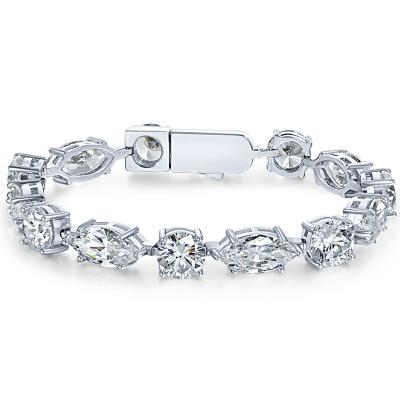 China CLASSIC 925 Sterling Silver Created Moissanite Wedding Engagement Tennis Bracelets Wholesale for sale