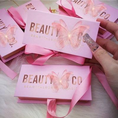 China Private label eyelash lashbox packaging 25mm thick mink eyelash vendor customized boxes wholesale 18mm natural mink eyelashes for sale