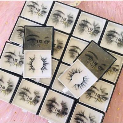 China 25-30 times natural look 20mm mink lashes wholsale price 20mm 25mm mink eyelashes 20mm 25mm mink lashes with lashbox packing for sale