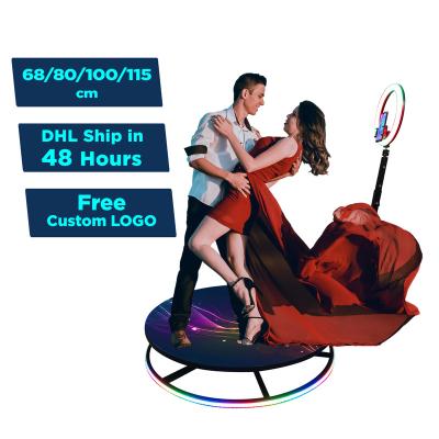 China Glass 360 Photo Booth With Full 2022 Parties Portable Automatic Rotating Photo Booth 360 Video Booth With LED Ring Light 4-6 People Party Event Wedding Supplies for sale