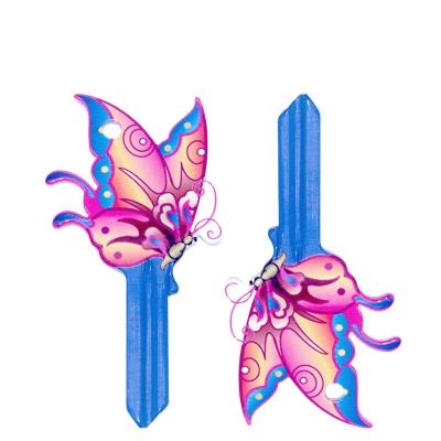 China Low Price Brass Free Sample Key Blank Butterfly Shape Custom Color Key Blank With Pattern Design For Promotion Gifts Door Lock for sale