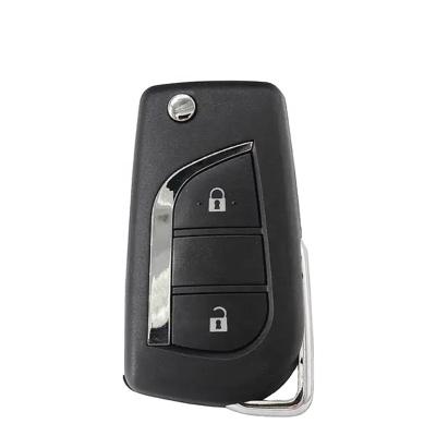 China High Quality ABS + Metal 2/3 Button Keyless Car Smart Car Key Case FOB Cover For Toyota Corolla vios with Uncut Key Blade for sale