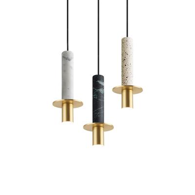 China Residential Modern Marble Chandelier Luxury Pendant Light Copper Hanging Lamp For Bedroom Home Deco for sale