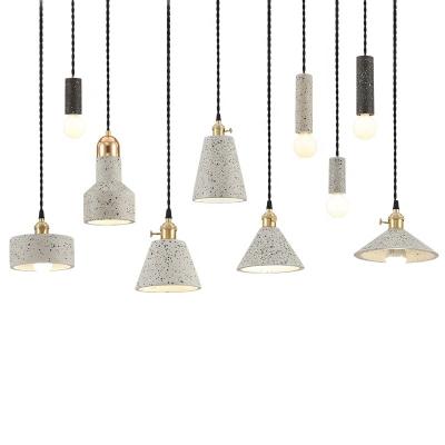 China Modern Design LED Cement Light Fashionable Residential Terrazzo Pendant Light DIY Lamp Stone Hanging Light for sale