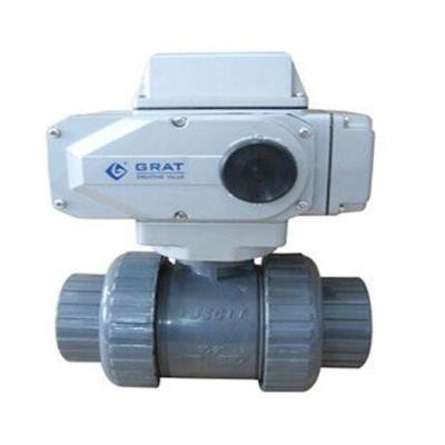 China IP67 UPVC Ball Valve V Type Electric Actuated Ball Valve DIN Standard for sale