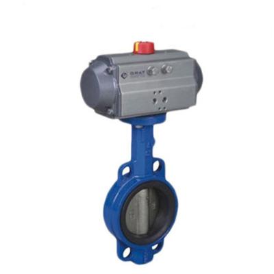 China DN300 Pn16 Pneumatic Butterfly Valve Stainless Steel Ductile Iron Wafer Butterfly Valve for sale