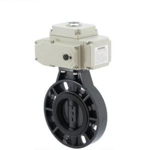 China Industrial UPVC Wafer Connection Butterfly Valve Electric Motorized Butterfly Valve for sale