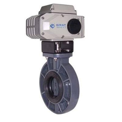 China Lightweight PVC Electric Butterfly Valve IP67 Straight Through Type for sale