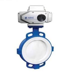 China Fluorine Centre Sealing Electric Flange Connection Butterfly Valve AC220V DIN Standard for sale