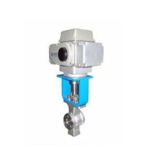 China SUS316 Wafer Electric Regulating Ball Valve Stainless Steel Straight Through Type for sale