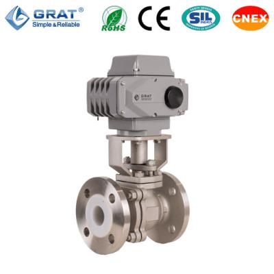 Κίνα Fluorine Lined Electric Operated Ball Valve Flange Connection Corrosion-Resistant προς πώληση