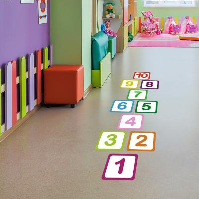 China Wall Stickers Kids Kindergarten Square Removable Waterproof Self Adhesive Room Digital Hopscotch Game Floor Stickers Frosted Non-slip Material for sale