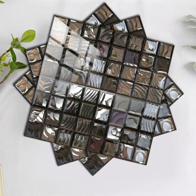 China Waterproof and Wear-Resistant Removable Crystal Hard Film Tile Sticker Bathroom Chocolate Color Chocolate Color Non-Slip Home Decor Wall Stickers Peel and Stick PVC Wallpaper for sale