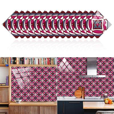 China 15pcs/set 10*10 15*15cm Apartment Waterproof And Wear-Resistant Removable Tile Sticker Non-slip Luminous Film For Kitchen Bathroom Decoration Wallpapers Peel And Stick Wall Stick for sale