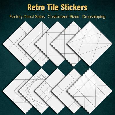 China 10/15/20 Cm Self Adhesive Removable Waterproof PVC Crystal Hard Film Tiles Removable Wallpaper Home Decor White Geometric Wall Stickers for sale