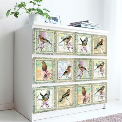 China 10/15/20cm Crystal Hard Film Tiles Home Decor Wall Decals PVC Waterproof Self Adhesive Removable Self-adhesive Removable Wallpaper Simulation Bird Stamp Sticker for sale