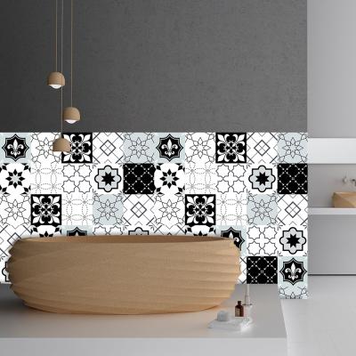 China Self-adhesive Waterproof Peel and Stick Removable Geometric Living Room Tile Pattern Wall Tile Wallpaper Decorative PVC Sticker for sale