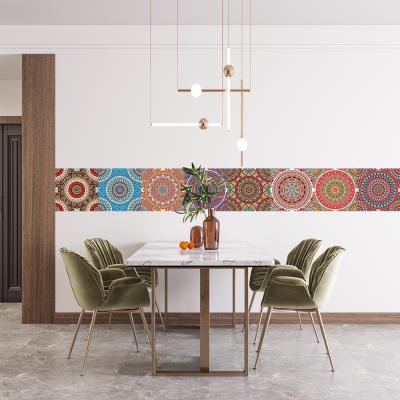 China Mandala Style Small Strip Bright Self-adhesive Waterproof Removable Film Tiles Sticker Room Home Decoration Wall Stickers PVC Self-adhesive Removable Wallpaper for sale