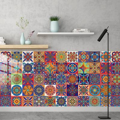 China Small Self-adhesive Film Strip Tiles Sticker Home Room Decoration PVC Self-adhesive Removable Waterproof Removable Bright Colorful Wall Stickers PVC Self-adhesive Wallpaper for sale