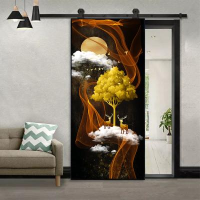 China 2pcs/set Abstract 2pcs/set Removable Waterproof And Wear-resistant Non-slip Art Mural Door Stickers Home Decor DIY Peel And Stick Self-adhesive And Waterproof Removable Wallpaper Poster for sale