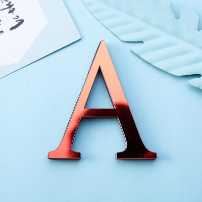 China 3D Acrylic DIY English Stickers Self Adhesive Waterproof Removable Waterproof Red Home Decoration Wallpaper Skin and Creative Foam Letters Wall Stick and Stick Wall Stickers for sale