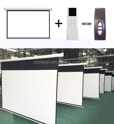 China Electric Wholesale Customized Large Size Motorized Projector Screen With RF Control for sale