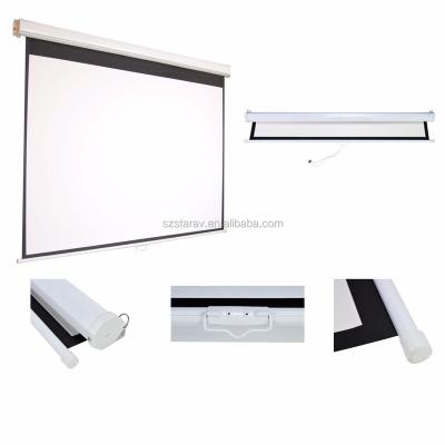 China 1:1 96x96 Matte White Manual Screen Wall Mounted 96 Inch Projector Screen For Home Theater Room Meeting Education for sale