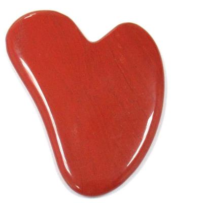 China Heart Shape Portable/Cool/Comfortable Private Label 100% Real Natural Face Red Gua Sha Tool for sale