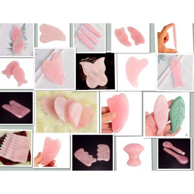 China Portable / Cool / Comfortable Custom Jade Rose Quartz Gua Sha for sale