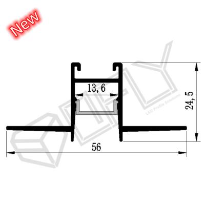 China 56*24mm Plaster LED Profile Anti-Dazzle Aluminum Channel For LED Strip Customized Length for sale