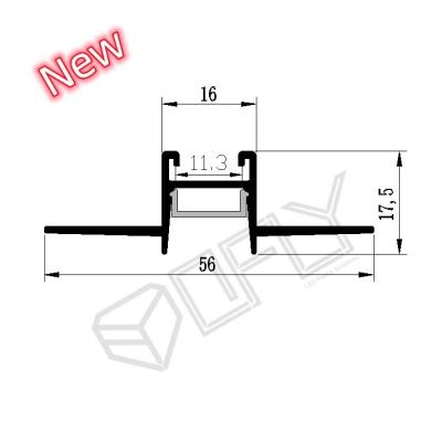 China 56*17mm Plaster LED Channel With Prismatic Cover Anti-Dazzle For LED Strip for sale