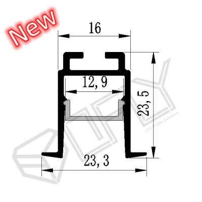 China 23*23.5mm Recessed Aluminum LED Channel Anodized Prismatic Cover For LED Strip Lighting for sale