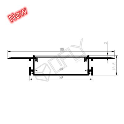 China 99*18mm Plaster LED Profile With Cover , Aluminum LED Channel For LED Strip lighting for sale