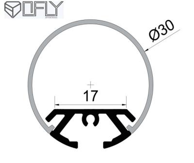 中国 Suspended Aluminum LED Strip Extrusions Anodized 30mm Round 270 Degree 販売のため