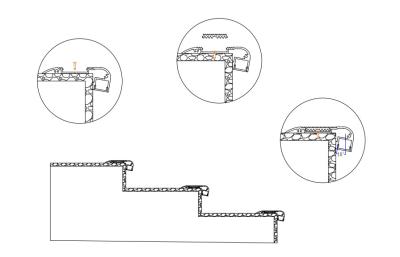 China Escalera de la aleación de aluminio que sospecha la protuberancia del perfil del LED anodizada para las luces de tira en venta