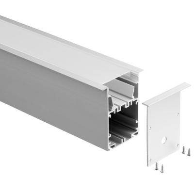 China O diodo emissor de luz Recessed grande perfila 65*75mm que a prata U dá forma ao canal de alumínio do diodo emissor de luz à venda