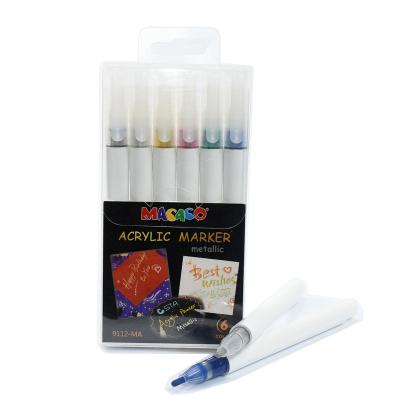 China Bright Colors Customized Logo Smooth Writing Manufacturer White Marker Pens Set For Art Drawing Painting for sale