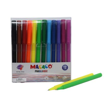 China Light Safety Art Drawing Marker Multi Color Eliner Washable Cheap Pen Set from Macaco 12colors for sale